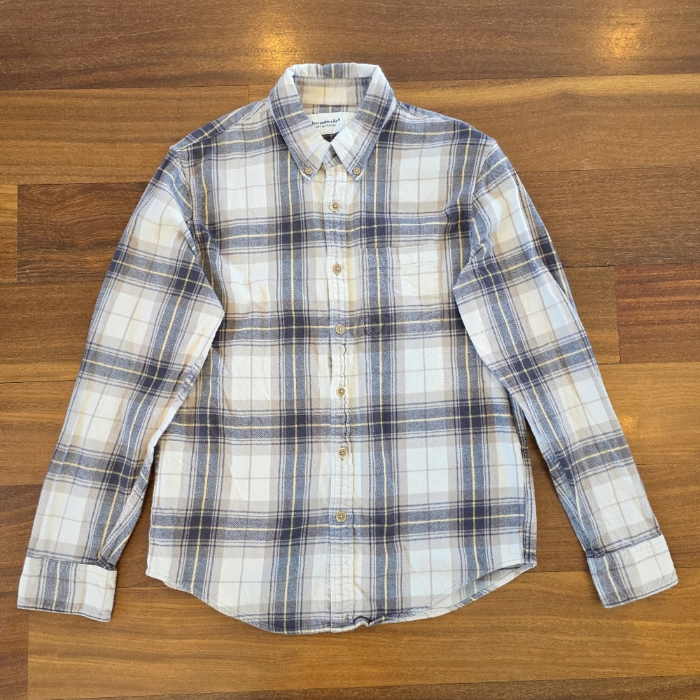 Abercrombie & Fitch Soft A&F Flannel Plaid Shirt Mens Small S Button Down Cotton